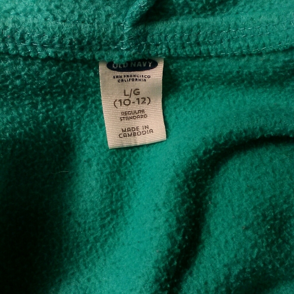 Old Navy Teal Hoodie sz Lg 10/12 girl - Picture 3 of 3
